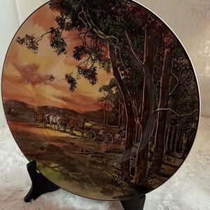 Scenic Decorative Plate with Horse and Cart